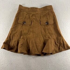 C/MEO Collective Mini‎ Skirt Women's US 6 Brown Flared Utility Pockets Career